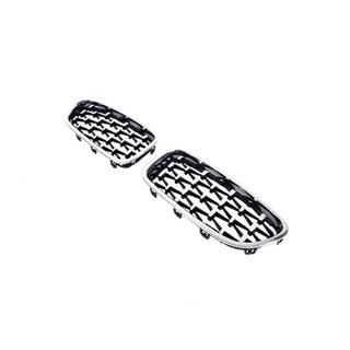 Nierengrille Diamond Silver (chroomrand) BMW 5 Serie F10/F11 2010–2016 foto 4