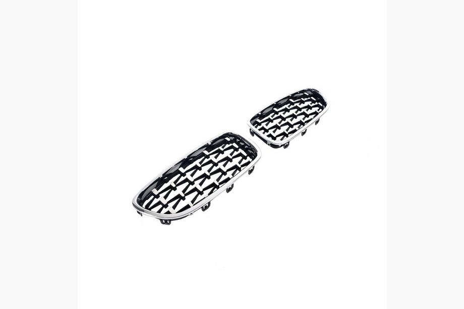 BMW 5 Serie F10/F11 2010–2016 Nierengrille Diamond Silver (chroomrand) Foto 3