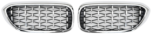 BMW 5 Serie G30/G31 2017–2023 Niergrille Diamond Silver V1 (2017-2020, chromen omlijsting) foto 2