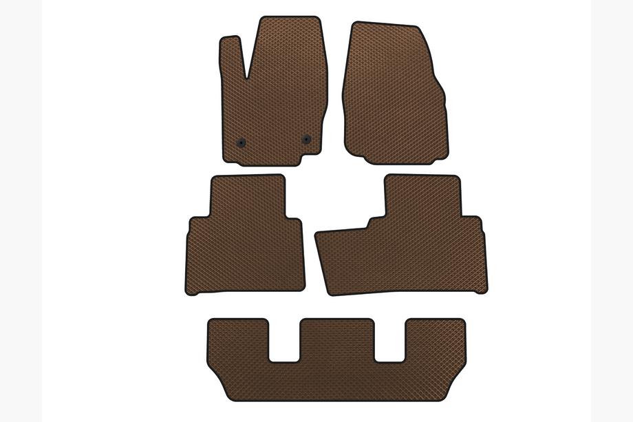 Ford Galaxy 2007–2015 EVA automatten voor interieur (3 rijen, bruin) Image
