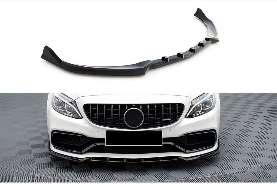 Mercedes C-klasse W205 2014–2021 DPT front lip spoiler (2017-2020, hoogglans zwart) Foto 1