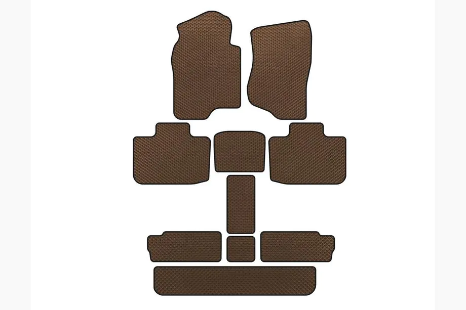 Cadillac Escalade 2007–2014 EVA automatten voor interieur (3 rijen, bruin) Image