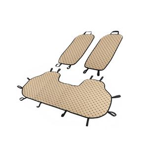 Achterbankhoezen (set, beige met zwart stiksel) foto 2