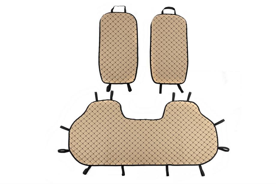 Achterbankhoezen (set, beige met zwart stiksel) Image