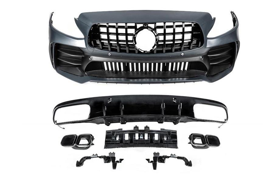 Mercedes C-klasse W205 2014–2021 Bodykit set met diffuser voor Coupe (Black Mamba C63GT design) Foto 5