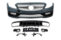 Mercedes C-klasse W205 2014–2021 Bodykit met diffuser voor Coupe (AMG C63-designs 2014-2018) foto 1