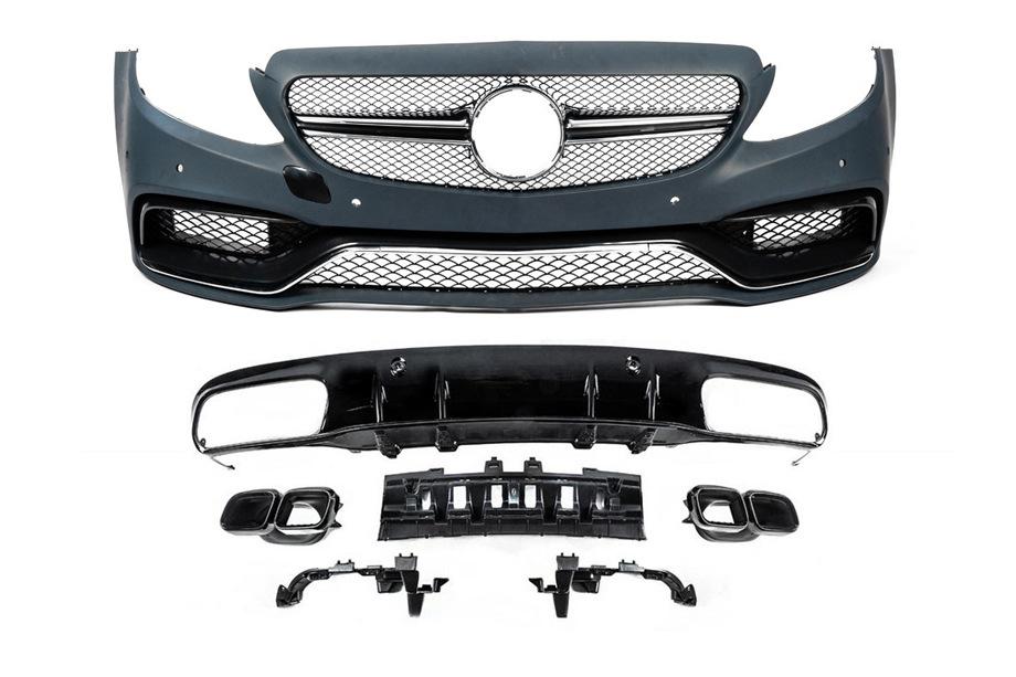 Mercedes C-klasse W205 2014–2021 Bodykit met diffuser voor Coupe (AMG C63-designs 2014-2018) Image