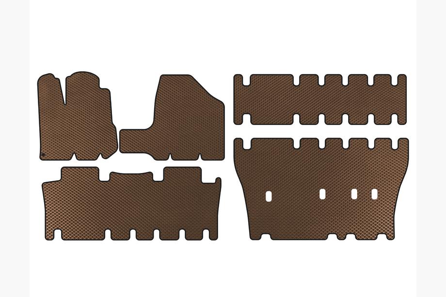 Toyota Sienna 2003–2009 EVA automatten voor interieur (3 rijen, bruin) Image