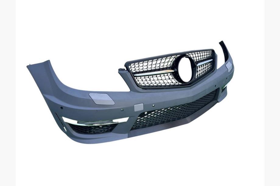 Mercedes C-klasse W204 2007–2015 Voorbumper 2011-2014 AMG C63 met Diamond Black grille Foto 3