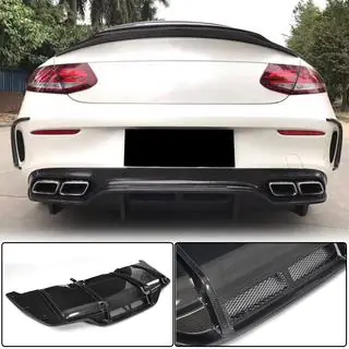 Achterbumper diffuser V2 (voor C63 AMG Coupé/Cabriolet 2015-2019, carbon) foto 1