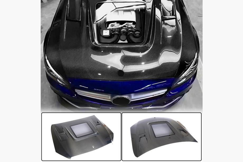 Mercedes C-klasse W205 2014–2021 Motorkap V2 (carbon) Foto 1