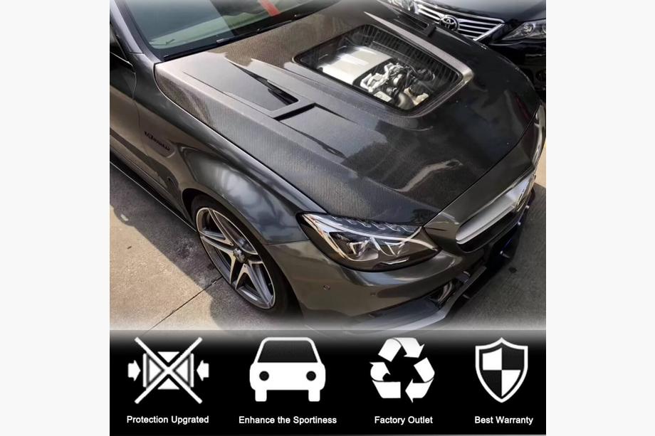 Mercedes C-klasse W205 2014–2021 Motorkap V2 (carbon) Foto 2