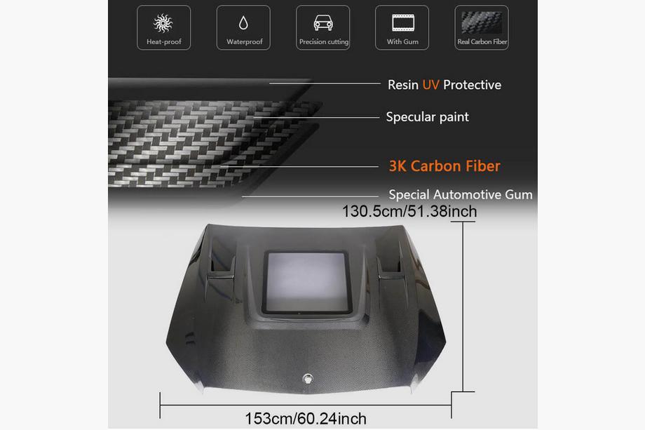 Mercedes C-klasse W205 2014–2021 Motorkap V2 (carbon) Foto 5