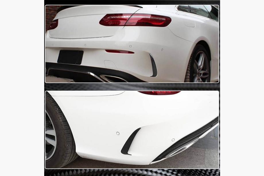 Mercedes C-klasse W205 2014–2021 Achterbumper diffuser inzetstukken V1 (voor Coupé/Cabriolet Base/AMG-Line/C43 AMG 2015-2019, carbon) Foto 4