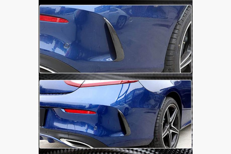 Mercedes C-klasse W205 2014–2021 Achterbumper diffuser inzetstukken V1 (voor Coupé/Cabriolet Base/AMG-Line/C43 AMG 2015-2019, carbon) Foto 5