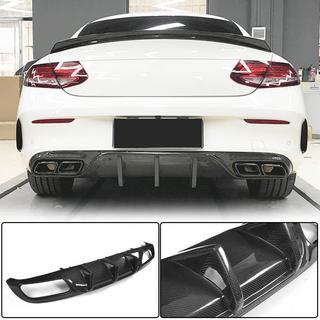 Achterbumper diffuser V1 (voor coupé/cabriolet C63 AMG 2015-2019, carbon) foto 1