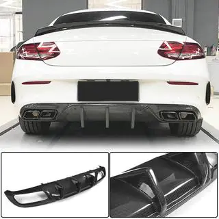 Achterbumper diffuser V1 (voor coupé/cabriolet C63 AMG 2015-2019, carbon) foto 1