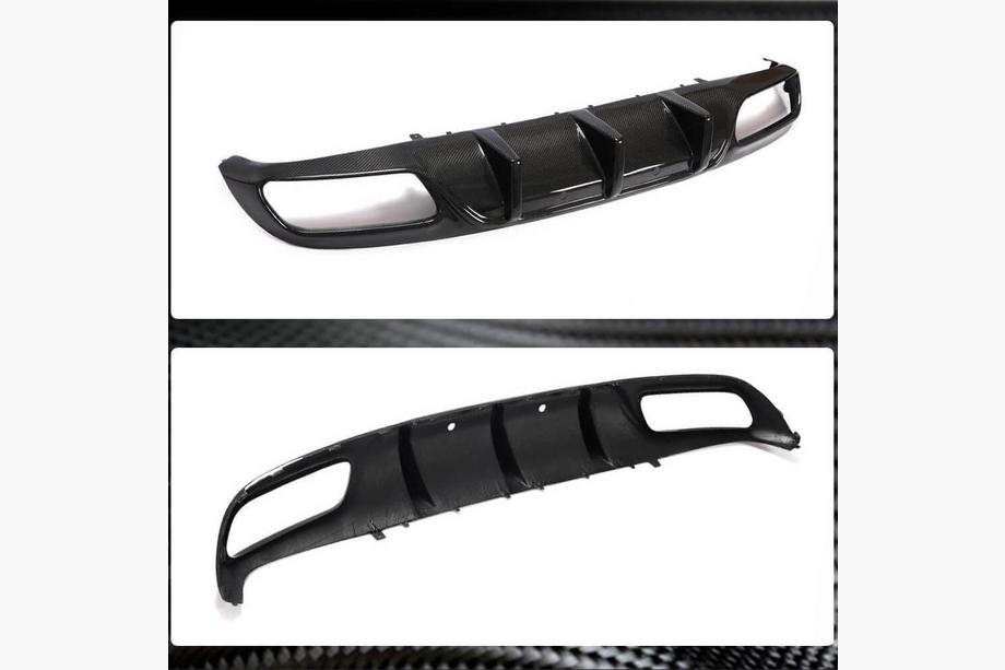 Mercedes C-klasse W205 2014–2021 Achterbumper diffuser V1 (voor coupé/cabriolet C63 AMG 2015-2019, carbon) Foto 8