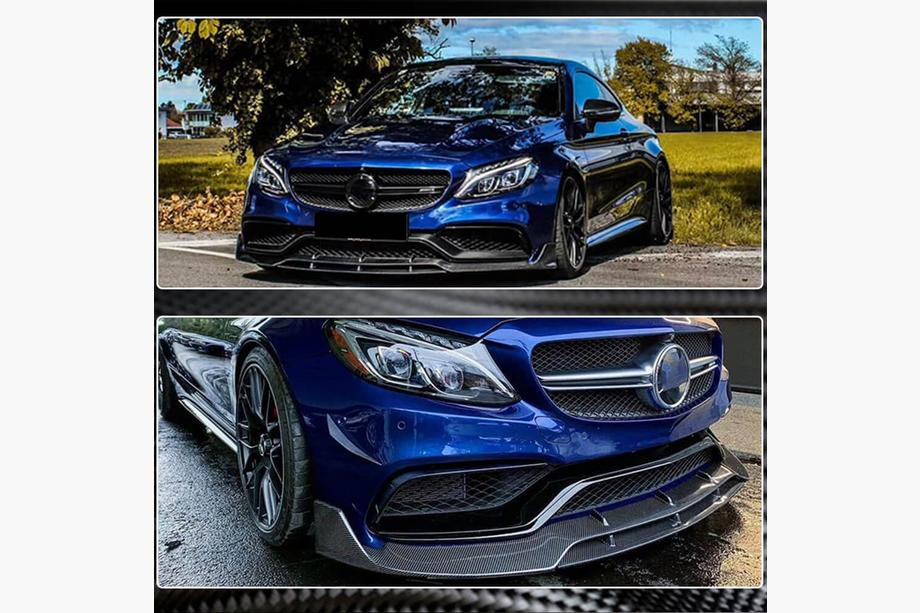 Mercedes C-klasse W205 2014–2021 Voorbumperlip Lip V2 (voor Coupé/Cabriolet C63 AMG 2015-2019, carbon) Foto 4