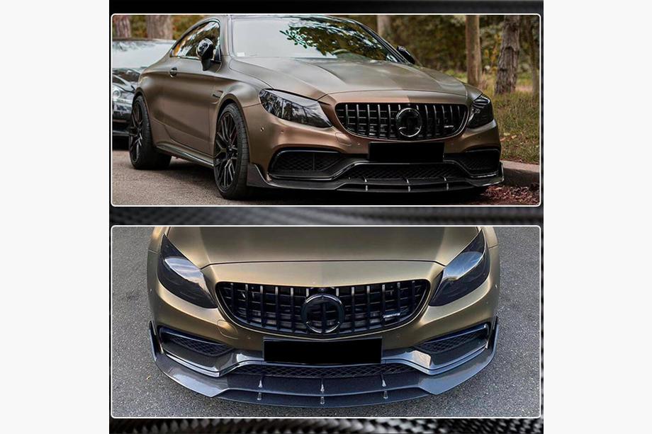 Mercedes C-klasse W205 2014–2021 Voorbumperlip Lip V2 (voor Coupé/Cabriolet C63 AMG 2015-2019, carbon) Foto 5