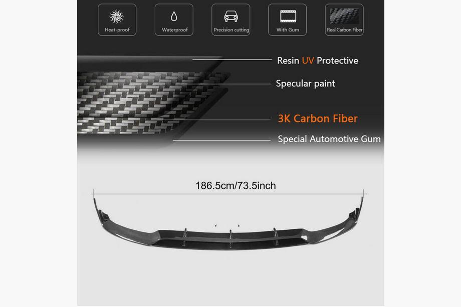 Mercedes C-klasse W205 2014–2021 Voorbumperlip Lip V2 (voor Coupé/Cabriolet C63 AMG 2015-2019, carbon) Foto 6