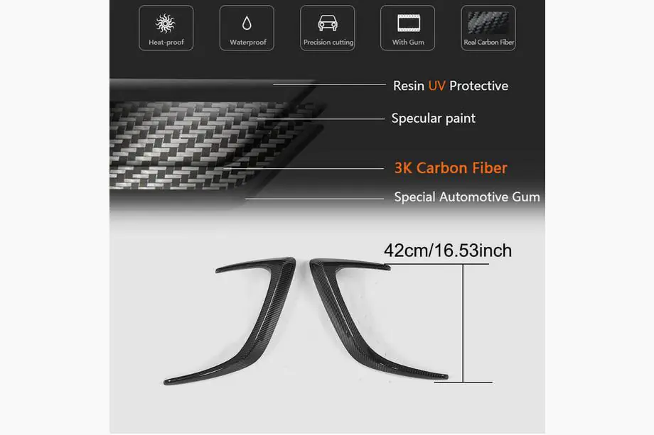Mercedes C-klasse W205 2014–2021 Carbon achterbumper afdeklijsten (voor Coupé/Cabriolet C63 AMG 2015-2019) Foto 5