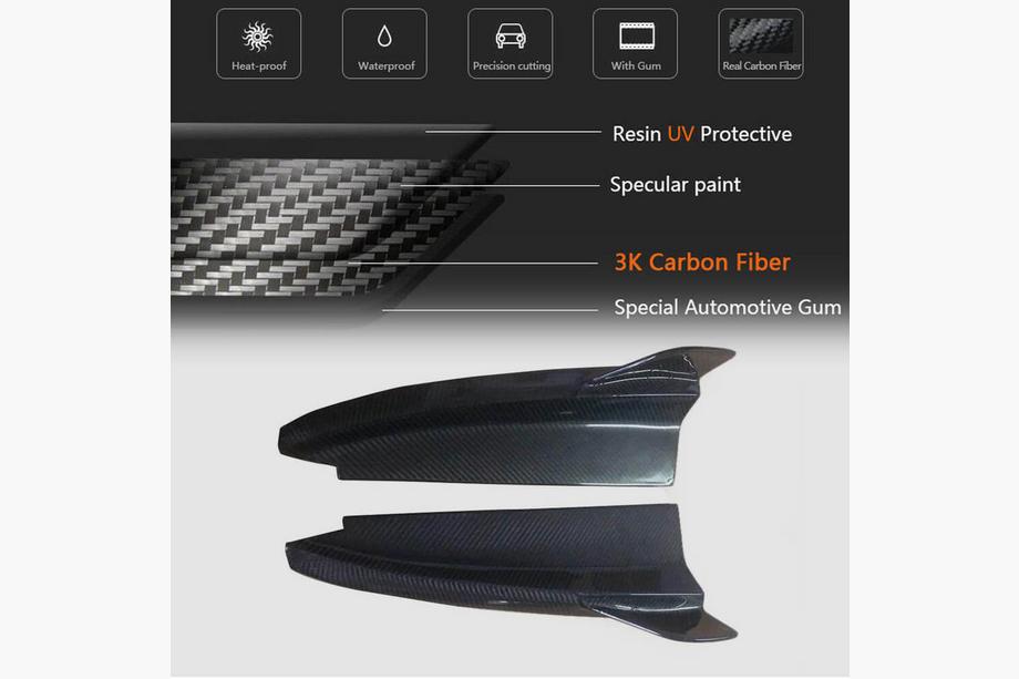 Mercedes C-klasse W205 2014–2021 Achterbumper diffuser inserts V2 (voor coupé/cabriolet AMG-Line / C43 AMG 2015-2019, carbon) Foto 5