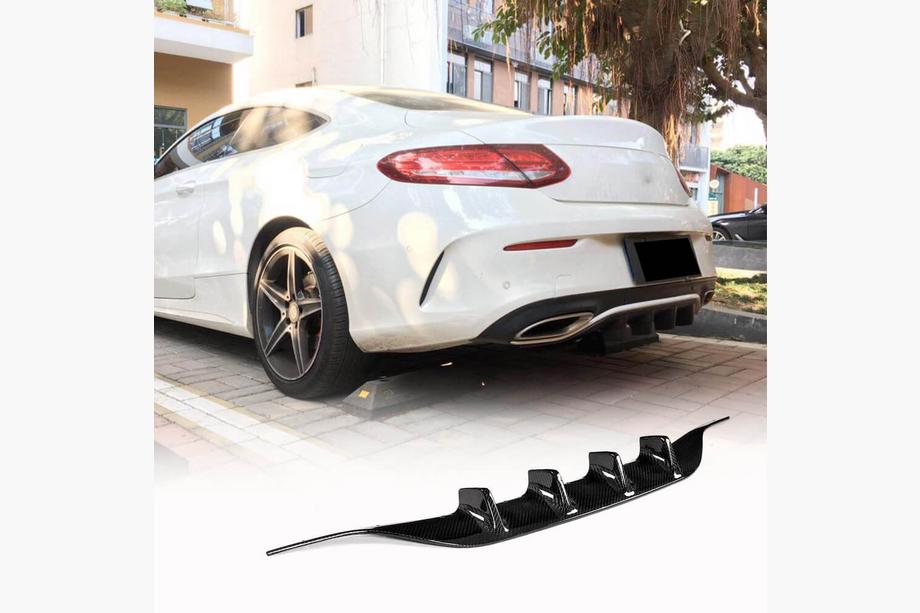 Mercedes C-klasse W205 2014–2021 Achterbumperdiffuser (voor coupé/cabriolet AMG-Line / C43 AMG 2015-2019, carbon) Foto 1
