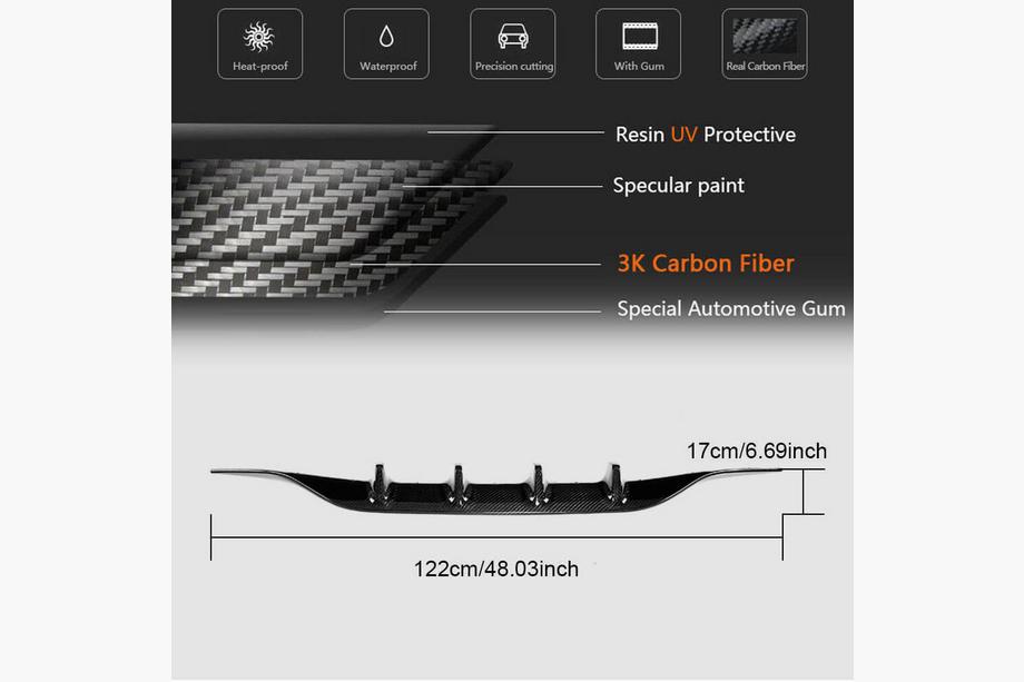 Mercedes C-klasse W205 2014–2021 Achterbumperdiffuser (voor coupé/cabriolet AMG-Line / C43 AMG 2015-2019, carbon) Foto 6