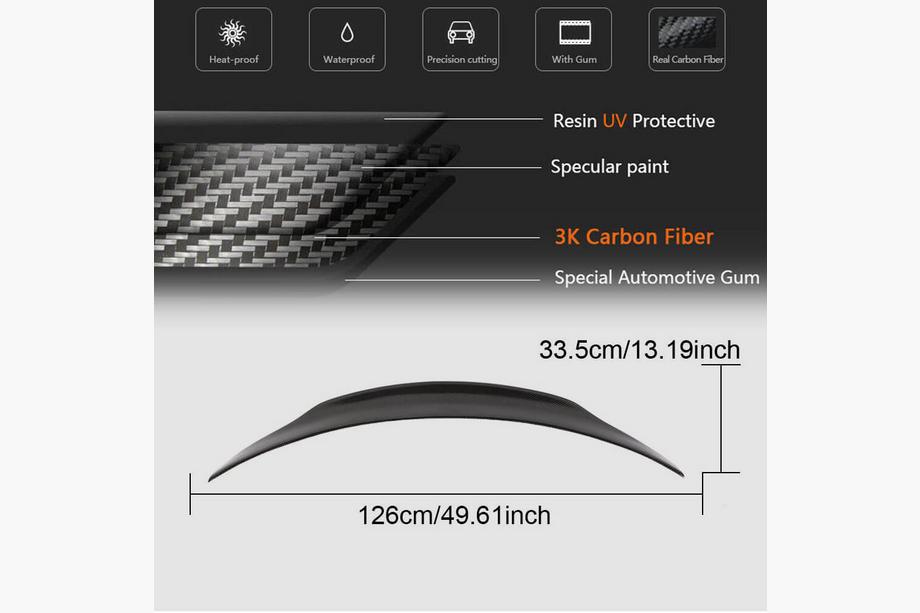 Mercedes C-klasse W205 2014–2021 Spoiler V4 (voor coupé 2015-2019, carbon) Foto 5