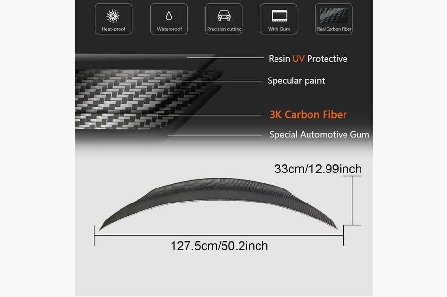 Mercedes C-klasse W205 2014–2021 V7 spoiler (voor SD 2015-2021, carbon) Foto 6