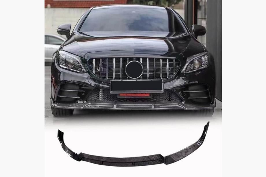 Mercedes C-klasse W205 2014–2021 Voorbumper lip spoiler (voor SD AMG-Line 2019-2021, carbon) Foto 1