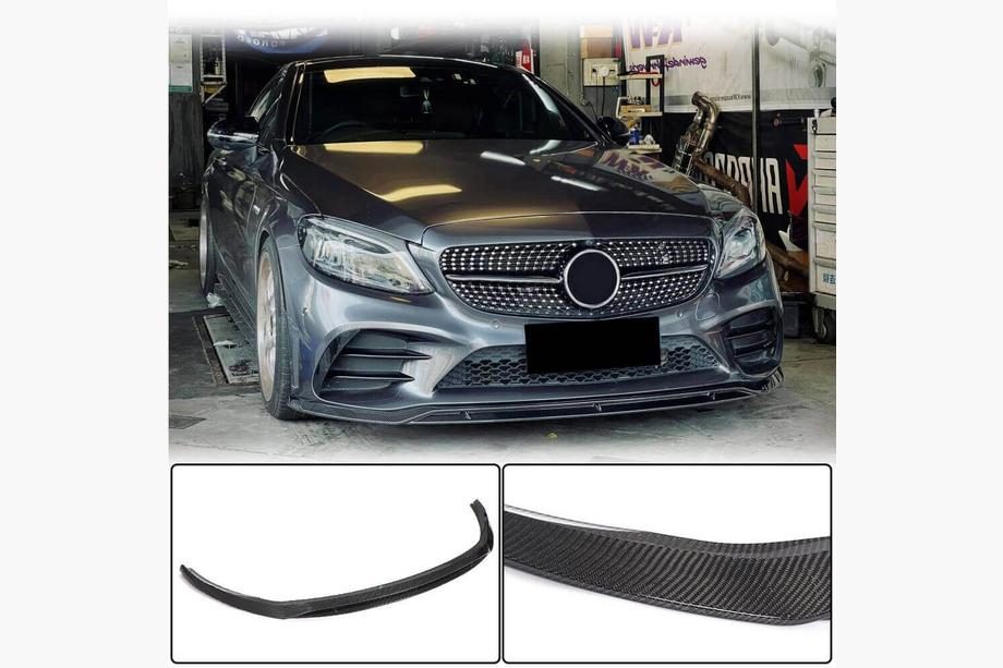 Mercedes C-klasse W205 2014–2021 Carbon voorbumper lip (2019-2021, Carbon) Image