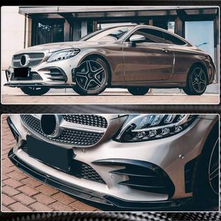 Voorbumper lip Lip V1 (voor C43 AMG 2019-2021, carbon) foto 4