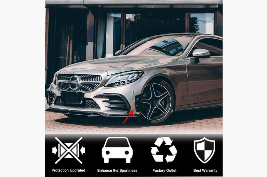 Mercedes C-klasse W205 2014–2021 Voorbumper inserts V2 (voor C43 AMG 2019-2021, carbon) Foto 3