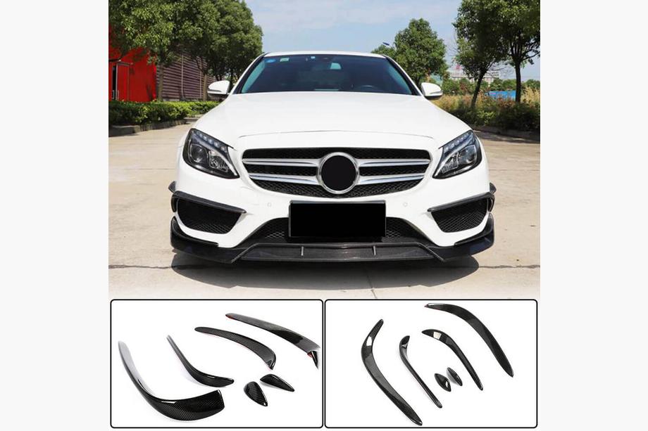 Mercedes C-klasse W205 2014–2021 Carbon voorbumper inserts (voor C43 AMG 2015-2019) Image