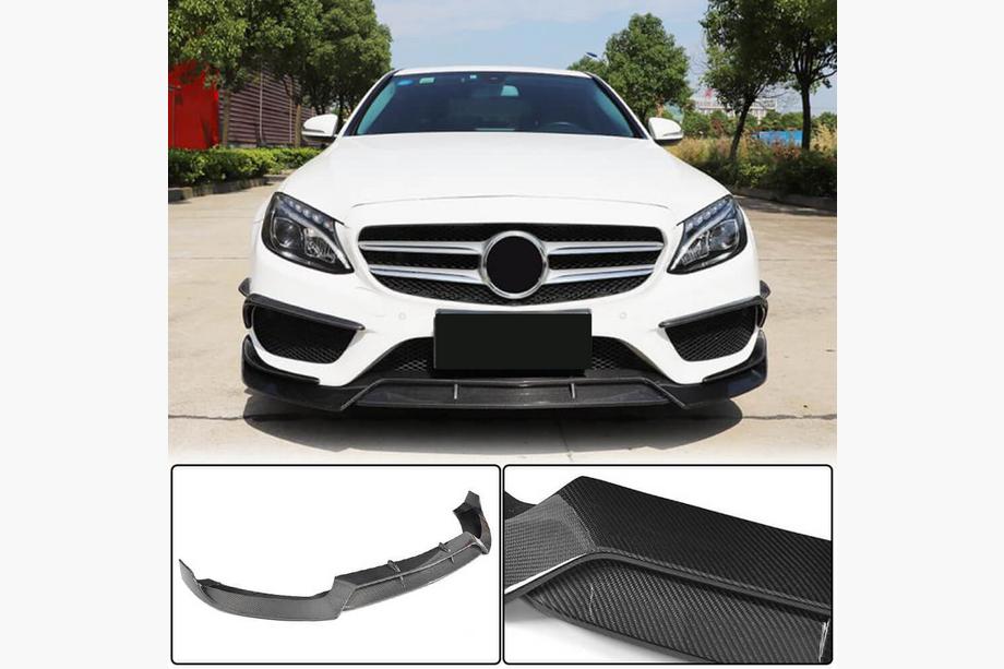 Mercedes C-klasse W205 2014–2021 Voorspoilerlip Lip V2 (voor C43 AMG 2015-2019, carbon) Foto 1