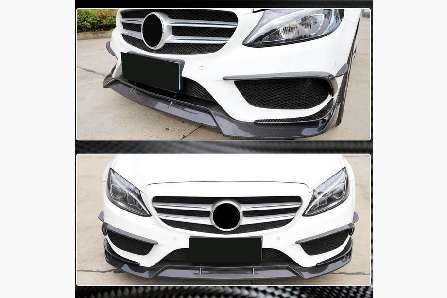 Mercedes C-klasse W205 2014–2021 Voorspoilerlip Lip V2 (voor C43 AMG 2015-2019, carbon) Foto 4