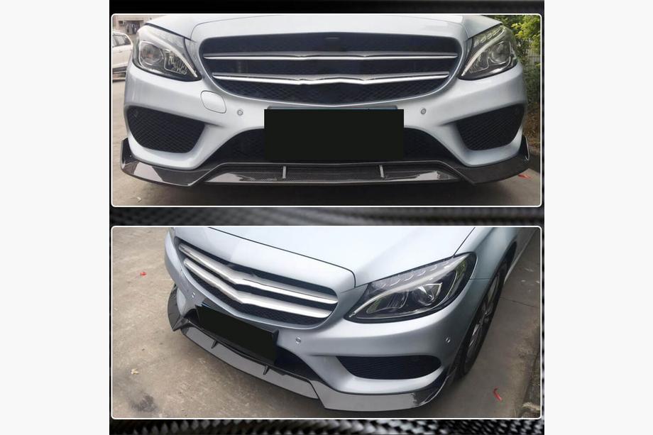 Mercedes C-klasse W205 2014–2021 Voorspoilerlip Lip V2 (voor C43 AMG 2015-2019, carbon) Foto 5