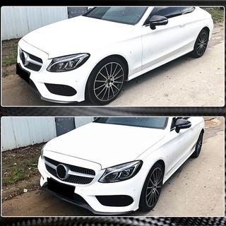Voorbumper lip Lip V4 (voor C43 AMG 2015-2019, carbon) foto 3