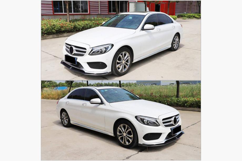 Mercedes C-klasse W205 2014–2021 Voorbumper lip Lip V5 (voor C43 AMG 2015-2019, carbon) Foto 3