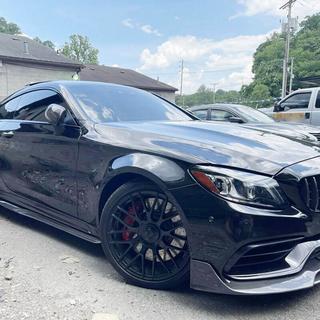 Side skirts V4 (voor C43/C63 AMG 2015-2019, carbon) Mercedes C-klasse W205 2014–2021 foto 3