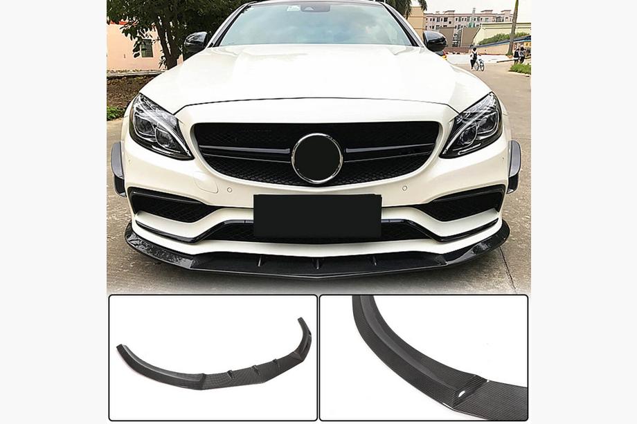 Mercedes C-klasse W205 2014–2021 Frontsplitter Lip V1 (voor SD C63 AMG 2015-2019, carbon) Image