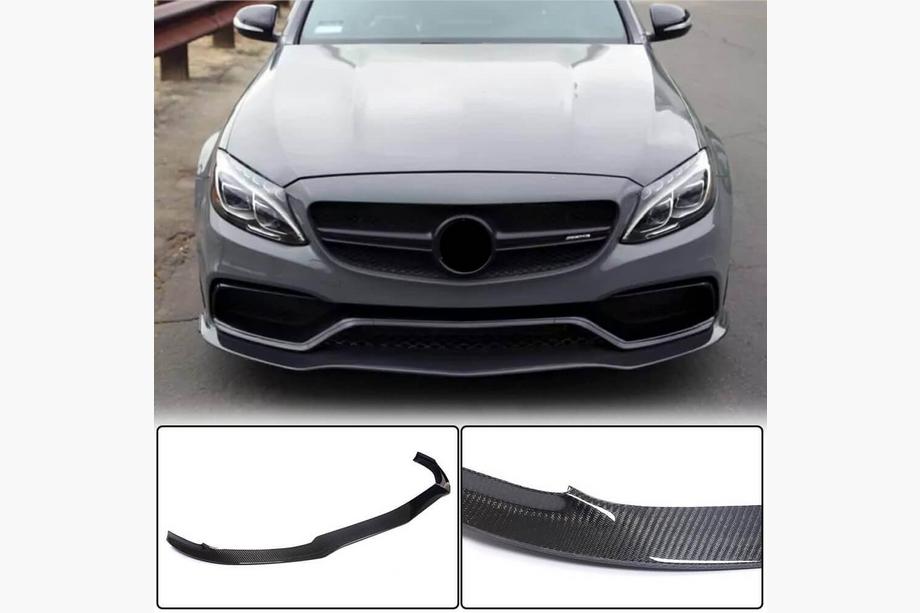 Mercedes C-klasse W205 2014–2021 Voorbumper lip Lip V2 (voor SD C63 AMG 2015-2019, carbon) Image