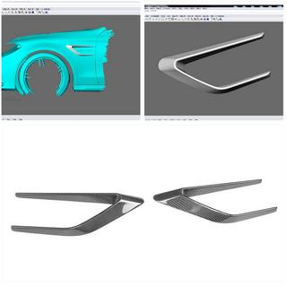 Carbon voorspatbord lijsten (voor SD C63 AMG 2015-2019, Carbon) foto 2