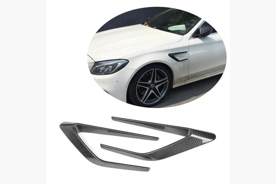 Mercedes C-klasse W205 2014–2021 Carbon voorspatbord lijsten (voor SD C63 AMG 2015-2019, Carbon) Foto 1
