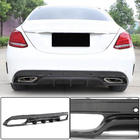 Mercedes C-klasse W205 2014–2021 Achterbumper diffuser (voor SD C43/C63 AMG 2015-2019, carbon) foto 1