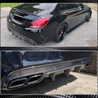 Mercedes C-klasse W205 2014–2021 Achterbumper diffuser (voor SD C43/C63 AMG 2015-2019, carbon) foto 4