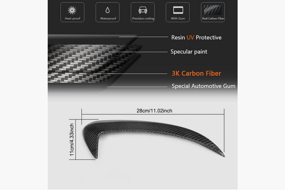 Mercedes C-klasse W205 2014–2021 Achterbumper sierlijsten (voor SD C43/C63 AMG 2015-2019, carbon) Foto 6