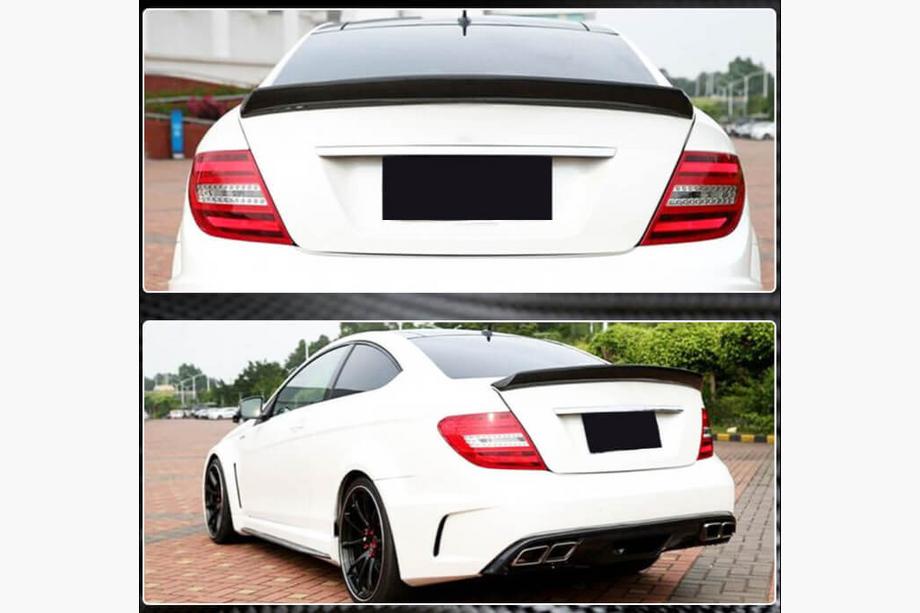 Mercedes C-klasse W204 2007–2015 Achterbumper spoiler met diffuser (voor C63 AMG 2012-2014, carbon) Foto 2